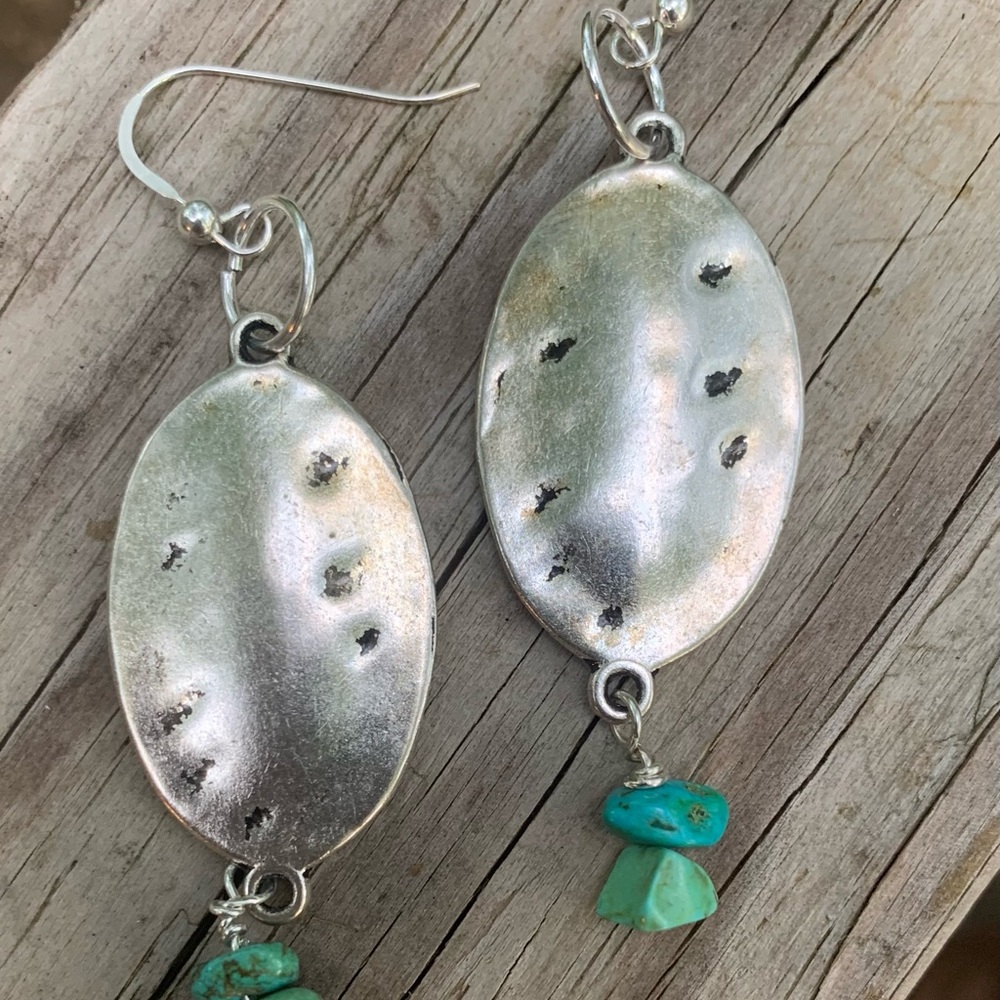 Turquoise Silver Plt. Disk with All wire is SS - Picture 4 of 6